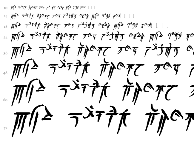 Iokharic font waterfall